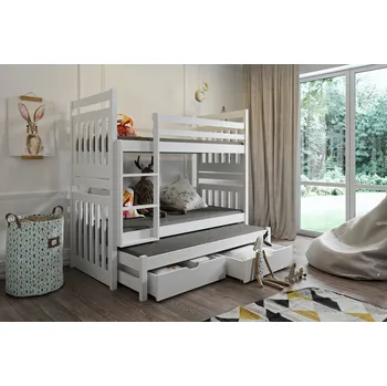 Postel Max-i Patrová postel s přistýlkou TATEO CAMA CUATRO + ROŠTY a ZÁSUVKY v ceně Zvolte rozměr:: 80 x 180 cm, Zvolte barvu:: olše