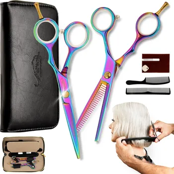 Kadeřnické nůžky Sada Hřebeny Nůžky Pouzdro Multicolor ZNS-05