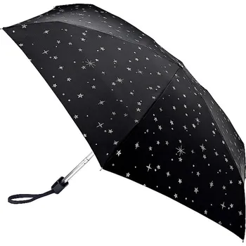 Deštník Fulton dámský skládací deštník Tiny 2 GLITTER STARS BLACK L501