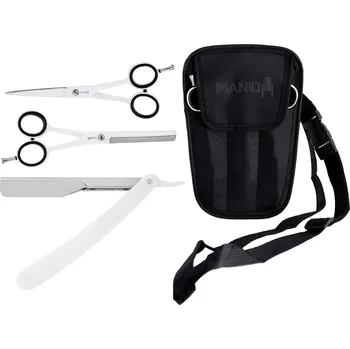 Břitva na holení Sada barbera holicí nůžky holicí strojek holicí břitva trimmer obal na stříhání vlasů a vousů do salonu IM-1086