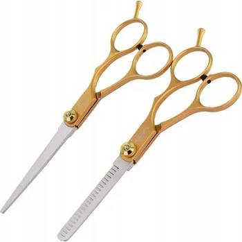 Kadeřnické nůžky Degažníky Holičské nůžky Stříhání vlasů Gepard 5,0 Z-NZ39-GE+DZ39-GE