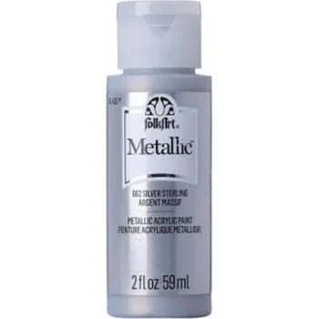 Speciální výtvarná barva FolkArt Metallic Acrylic paint - 59 ml různé barvy Metallic color: SILVER STERLING