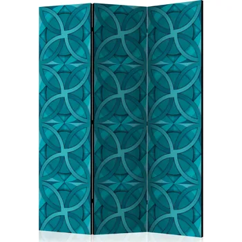 Paraván Paraván - Geometrický tyrkys Velikost: 135x172 cm, Provedení: Oboustranný