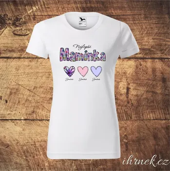 Dámské tričko Tričko dámské Nejlepší maminka - motiv květiny