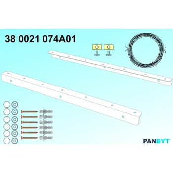 Sušák na prádlo Držáky prádelní šňůry 74 cm komplet A bílá (Sedm natažených šňůr. Stěna bez zateplení.)