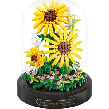 ostatní stavebnice Stavebnice KVĚTINY ve skle LESNÍ SKLENICE MAKROKLIMA DEKORACE DÁREK SLUNEČNICE