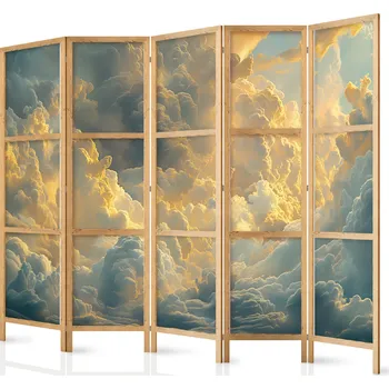 Paraván Japonský paraván - Poslední dech dne: Mraky osvětlené večerní záři Velikost: 225x172 cm