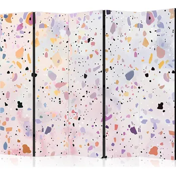 Paraván Paraván - Terrazzo ve stylu Confetti - fialovo-růžová - barevný vzor Velikost: 225x172 cm, Provedení: Jednostranný