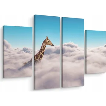 Obraz Čtyřdílný obraz Žirafa Zvíře Oblaka 3D 200x150