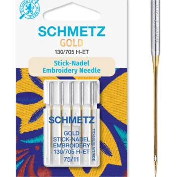 Schmetz jehly Embroidery Gold 130/705H-ET, velikost 75/11