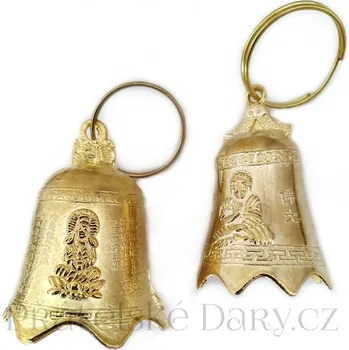 Zvonek pro Štěstí Buddha Zlatý 6cm