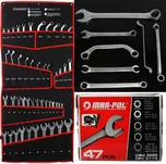 Klíče očko-ploché, zahnuté, S-typ, TORX, brzdové, sada 47 ks, CrV - MAR-POL