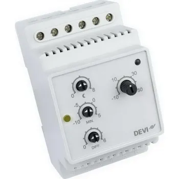 Termostat DEVIreg 316 (-10 až +50 °C) termostat bez snímače na DIN lištu Devi 140F1075
