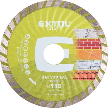 Řezný kotouč Kotouč diamantový řezný turbo, 115x22,2mm, suché i mokré řezání, EXTOL CRAFT