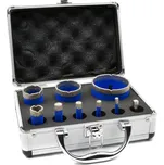 Korunkový vrták diamantový, sada 9ks, 6-68mm GEKO