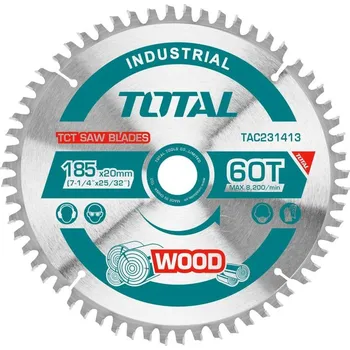 Pilový kotouč Kotouč pilový s SK plátky, 185x20mm, 60T, industrial, TOTAL