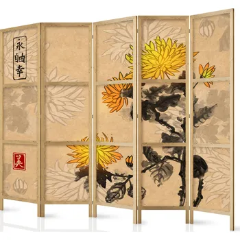 Paraván Japonský paraván - Styl: Chryzantémy II Velikost: 225x172 cm