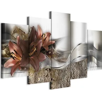 Obraz Obraz - Lily Marsala a abstrakce Velikost: 100x50 cm, Provedení: Standard