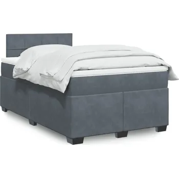 Nábytek vidaXL Box spring postel s matrací 120 x 200 cm samet [3288584] Barva: Tmavě šedá