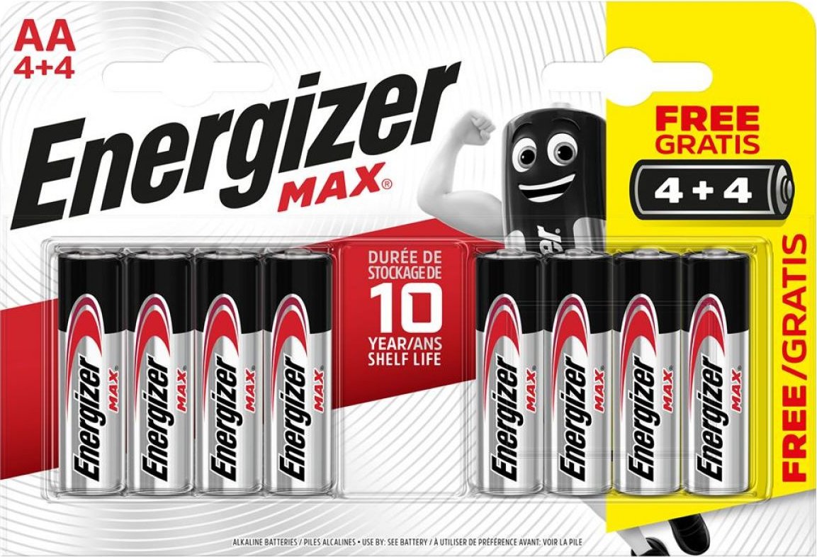 Tužková baterie AA alkalicko-manganová Energizer Max 8ks (blistr)