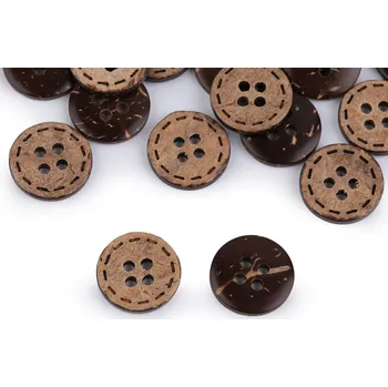 Knoflík Knoflík kokos oboustranný velikost 24", 28", 36", 40", 48", malé, 1 (24") přírodní stř.