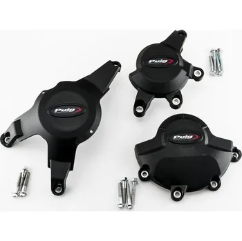 Motodíl Ochranné kryty motoru PUIG 20122N černý zahrnuje pravý, levý kryt a kryt alternátoru 20122N