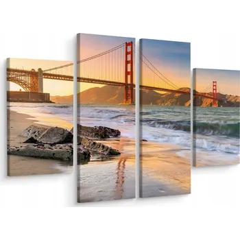 Obraz Čtyřdílný obraz Most ARCHITEKTURA Pláž 3D 200x150