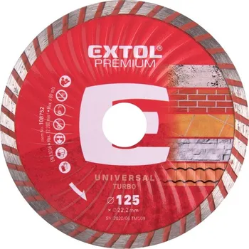 Řezný kotouč Kotouč diamantový řezný turbo, 125x22,2mm, EXTOL PREMIUM