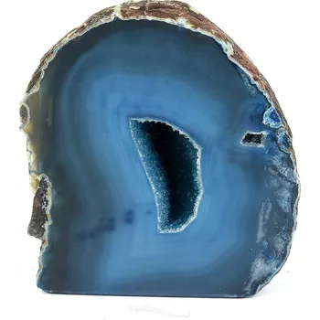 Přírodní kámen Geoda s dutinou modrý achát 270g (Brazílie)