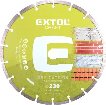 Řezný kotouč Kotouč diamantový řezný segmentový, 230x22,2mm, suché řezání, EXTOL CRAFT