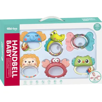 Hračka pro kojence CHIPOLINO Sada chrastítek s kousátky Animals 6ks