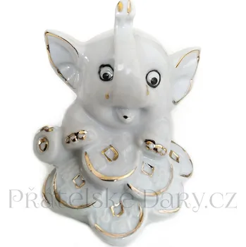 Slon Soška Feng Shui Porcelán