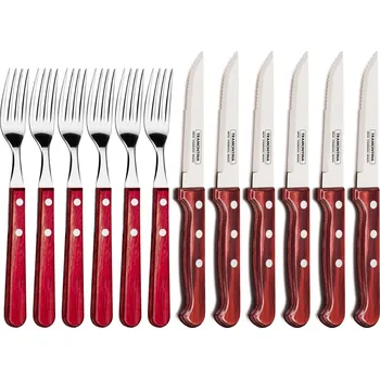 Příbor Tramontina Churrasco Set BBQ příborů Tramontina Gaucho - červený, 12 ks