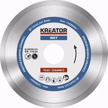 Řezný kotouč KRT081101 Diamantový kotouč celoobvodový 115mm PREMIUM KREATOR