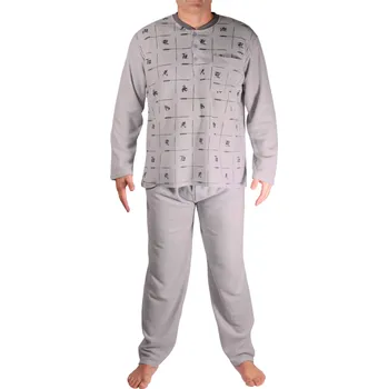Pánské pyžamo Karel froté pyžamo pánské 3F-785-27 3XL šedá