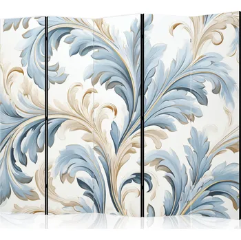 Paraván Paraván - Barokní ornamenty ve světle krémově modrých barvách Velikost: 225x172 cm, Provedení: Jednostranný