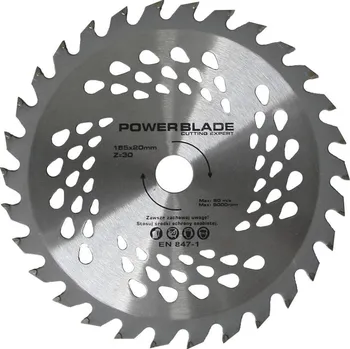 Pilový kotouč MAR-POL Kotouč pilový s SK plátky (vidiový), 185x30Tx20mm POWER BLADE