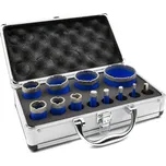 Korunkový vrták diamantový, sada 12ks, 6-68mm GEKO