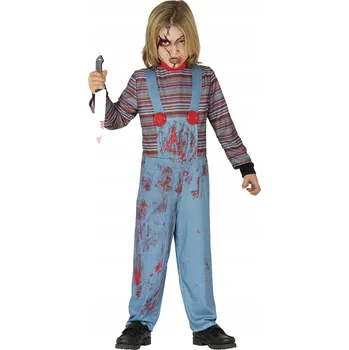 Karnevalový kostým KOSTÝM ZABIJÁCKÁ PANENKA CHLAPEC HALLOWEEN 104