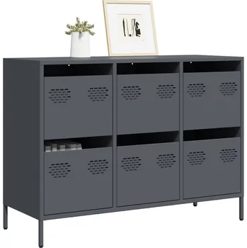 Příborník do zásuvky vidaXL Příborník 101,5 x 39 x 73,5 cm ocel válcovaná za studena [851265] Barva: antracitová