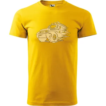 DOBRÝ TRIKO Pánské tričko s potiskem Offroad Velikost: M, Barva: Žlutá