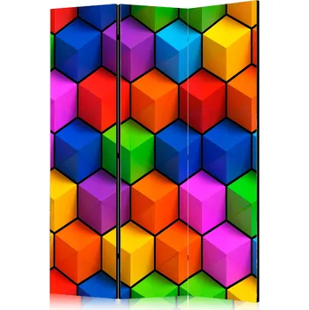 Paraván Paraván - Barevné geometrické krabice Velikost: 135x172 cm, Provedení: Jednostranný