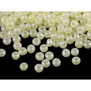 Dětské navlékací korálky Rokajl 5/0 - 4,5 mm perleťový, neprůhledný, malé, 142 krémová světlá