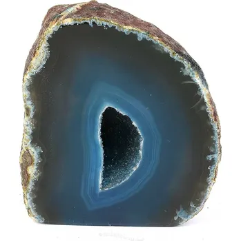 Přírodní kámen Geoda s dutinou modrý achát 320g (Brazílie)