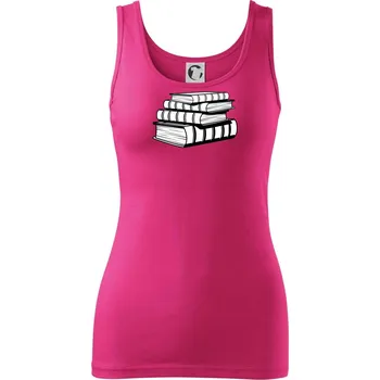 Dámské tričko Knihy černobílé na sobě - Dámské tílko - M ( Purpurová )