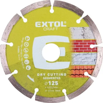 Řezný kotouč Kotouč diamantový řezný segmentový, 125x22,2mm, suché řezání, EXTOL CRAFT