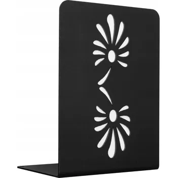 Obraz Podpěrka na knihy - KVĚTINY - černá