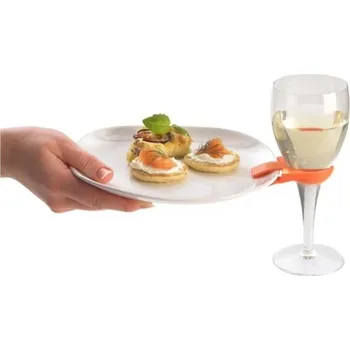 Talíř Držák na skleničku, plastový klip na talíř, na raut, party, 6 ks