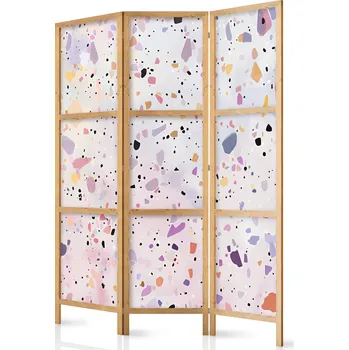 Paraván Japonský paraván - Confetti-Style Terrazzo: Purple-Pink - Colorful Pattern Velikost: 135x172 cm
