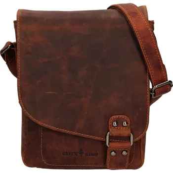 Pánská aktovka Pánská kožená taška přes rameno Greenwood Jamie - hnědá